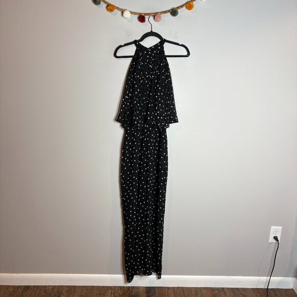 Zara black and white polkadot open back jumpsuit - Picture 2 of 6